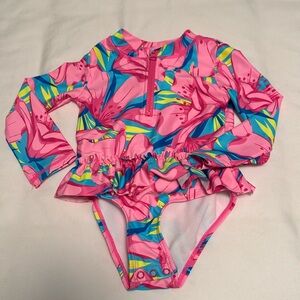 Tommy Bahama Kids Pink and Blue Rashguard